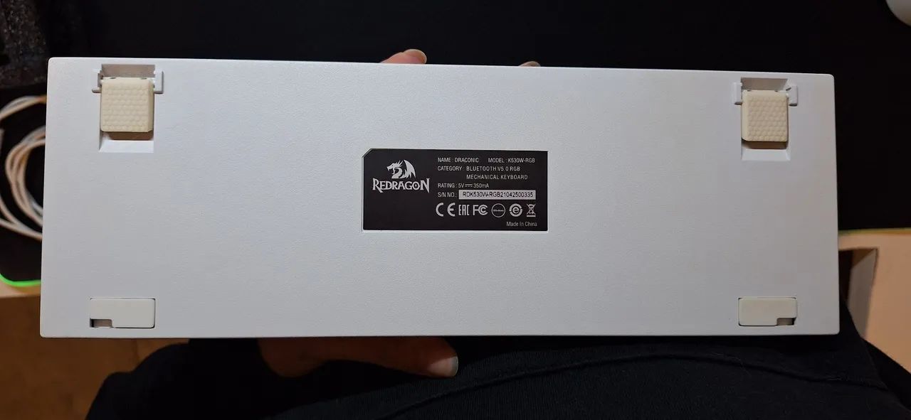 Teclado Redragon Draconic Switch Brown + Apoio de pulso AJazz Branco  - Foto 5