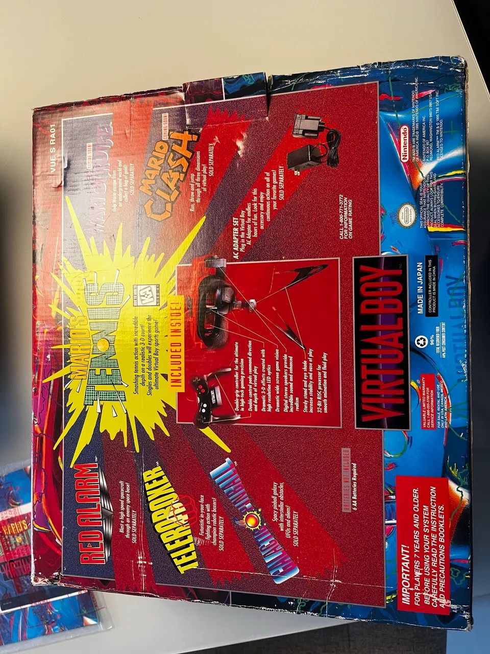 NINTENDO VIRTUAL BOY AMERICANO - COMPLETO NA CAIXA + JOGO ORIGINAL
