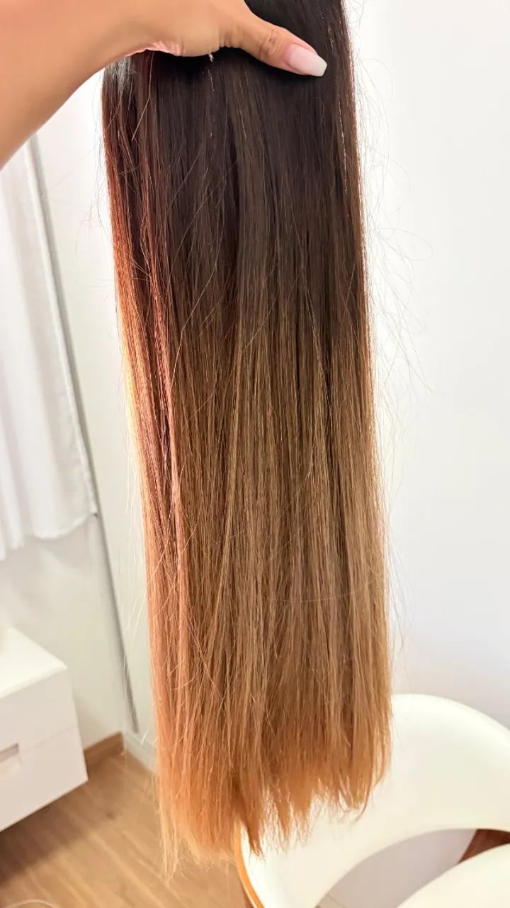 Cabelo brasileiro morena iluminada 63cm - Foto 2