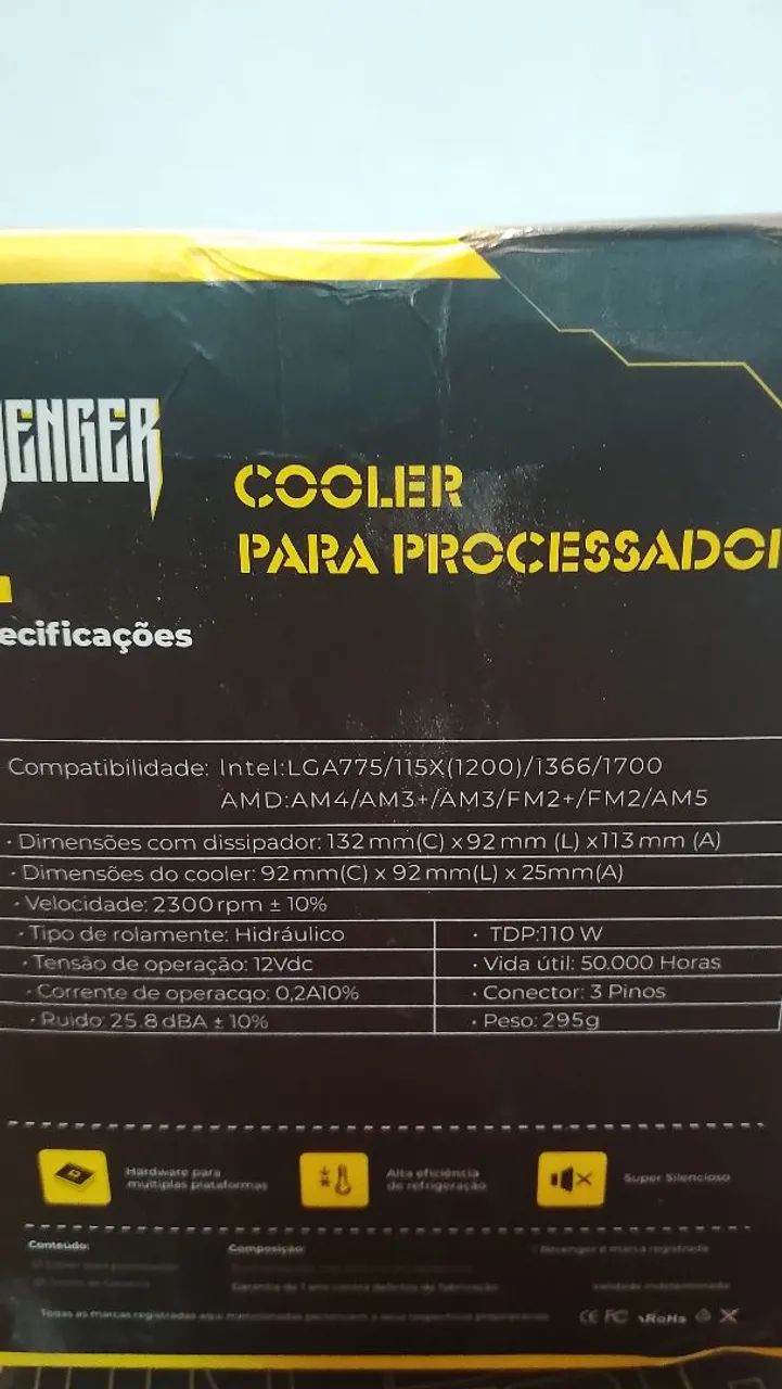 Cooler processador 2 fans novo zero  - Foto 4