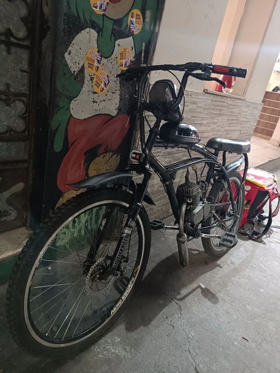 Bicicleta Motorizada 80cc Preta 