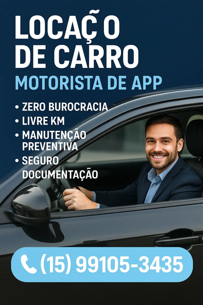 Locação de veículos para motorista de APP 