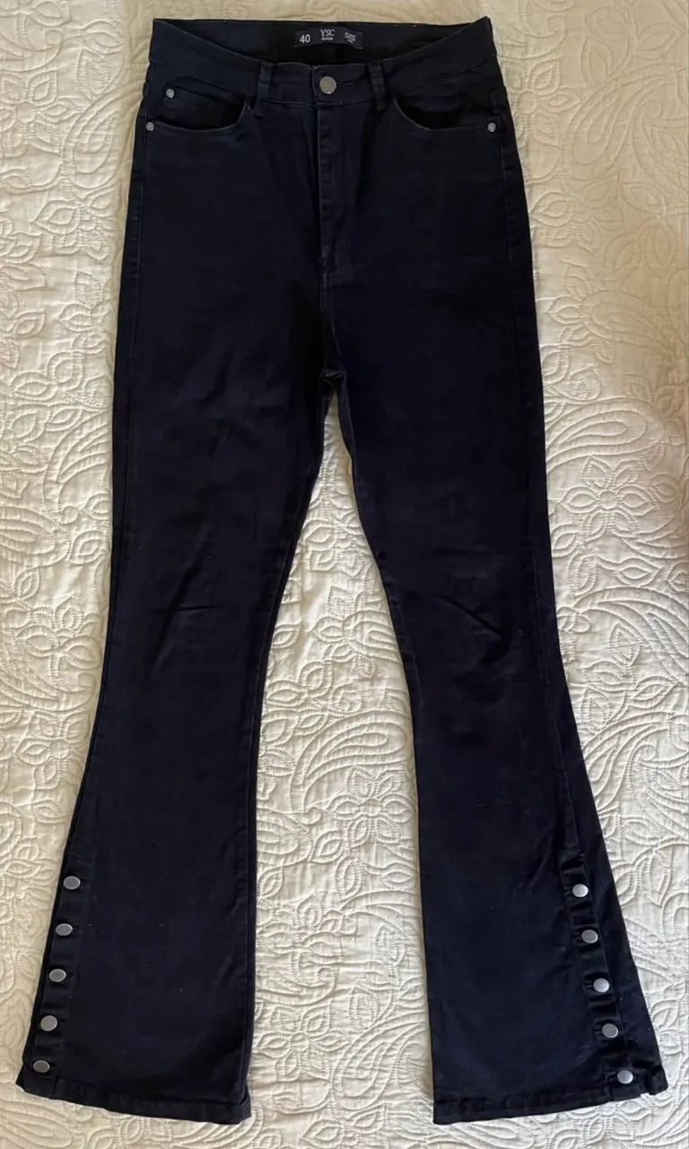 Calça jeans YSC  preta  - Foto 2