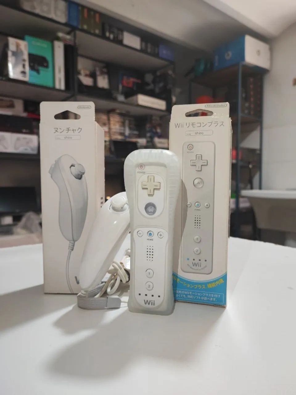 Controle Motion Plus Wii + Nunchuck Branco em perfeito estado, aceito cartão