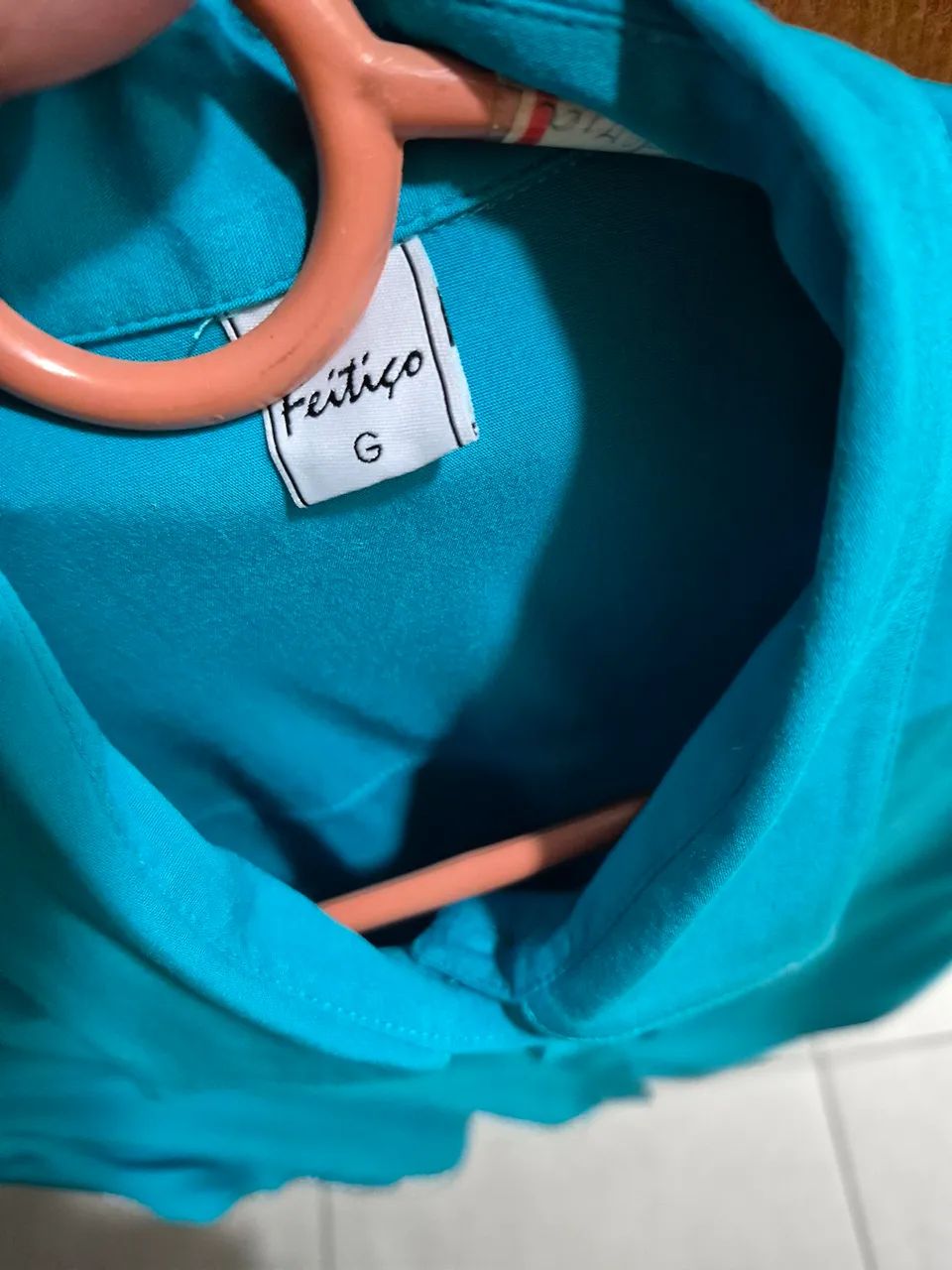 Camisa feminina manga comprida azul - Foto 5