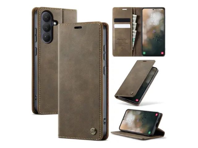 Capa Carteira CASEME Alto Padrão Em Couro Com RFID Para Samsung S26 - Foto 3