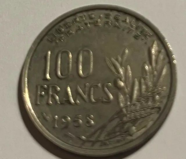 Moeda antiga francesa 1958 100 francs - Foto 2
