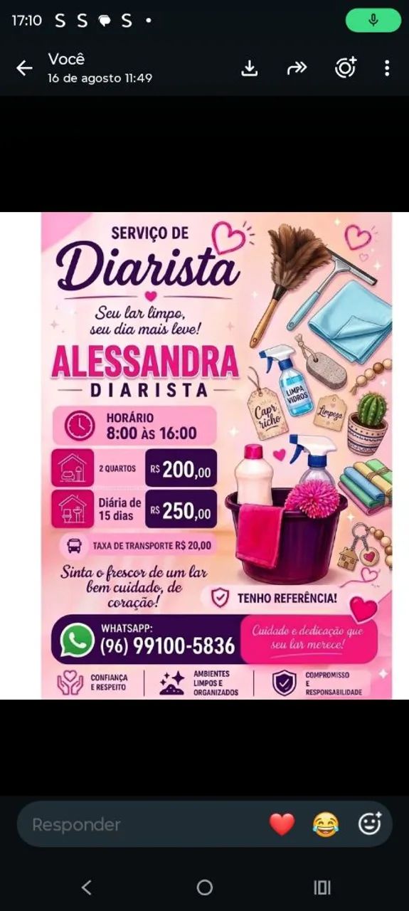 Trabalho de diarista