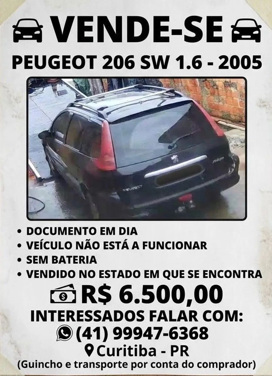Peugeot 206 206 SW Feline 1.6/ 1.6 Flex 16V 5p 2005