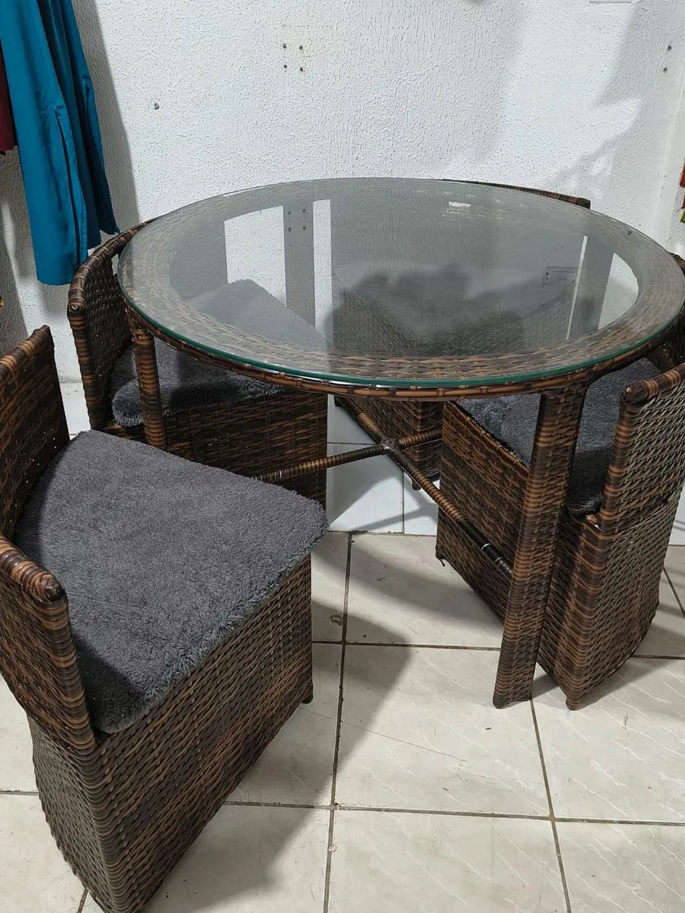 Conjunto mesa pizza em fibra - Foto 4