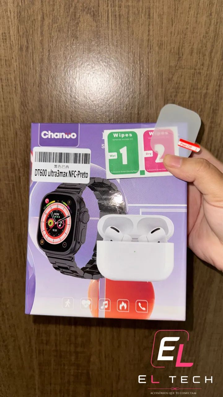 Kit Smartwatch DT600 + Fone Bluetooth  - Foto 3