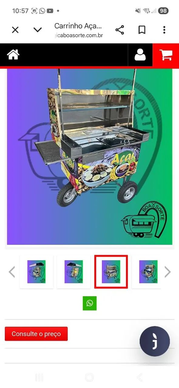 Carrinho de açaí grande otima forma de renda garantida 
