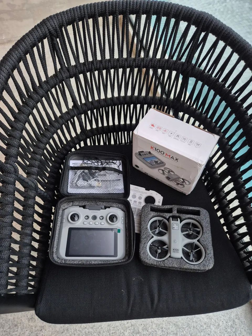 Drone K100 MAX HD Câmera Dupla + Controle com Tela - Foto 4