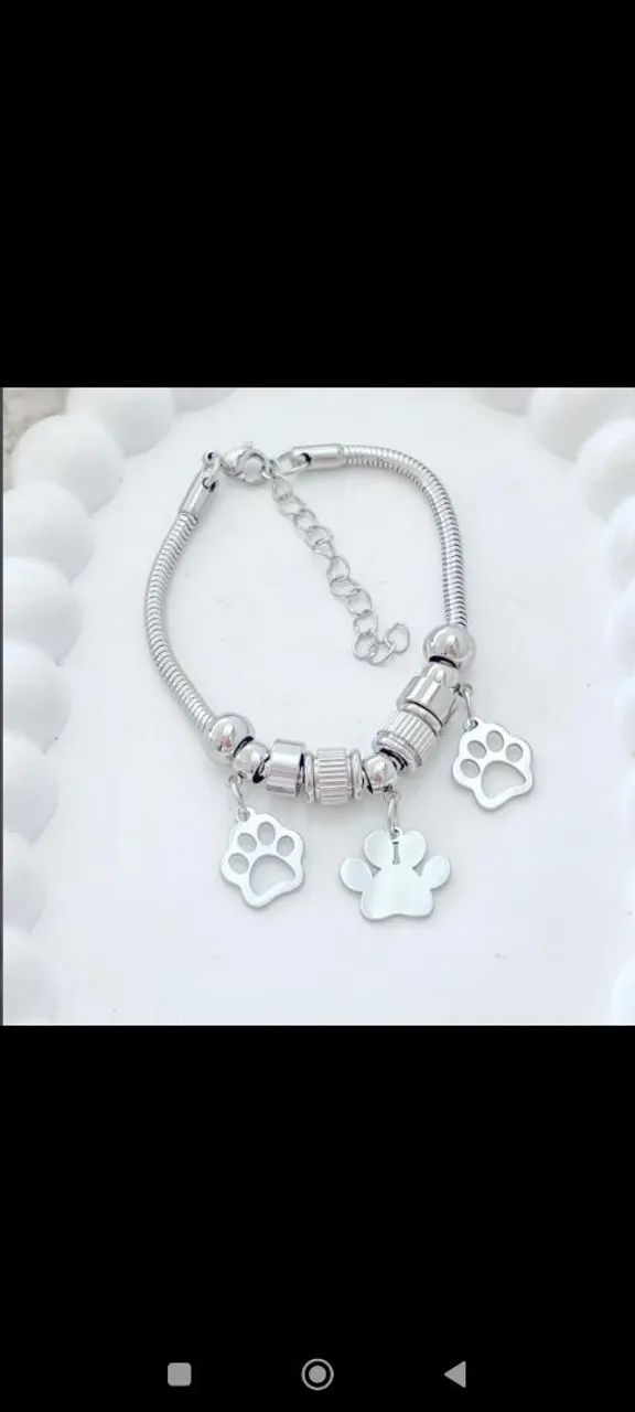 Pulseira estilo Pandora montada ajustável aço inox  - Foto 3