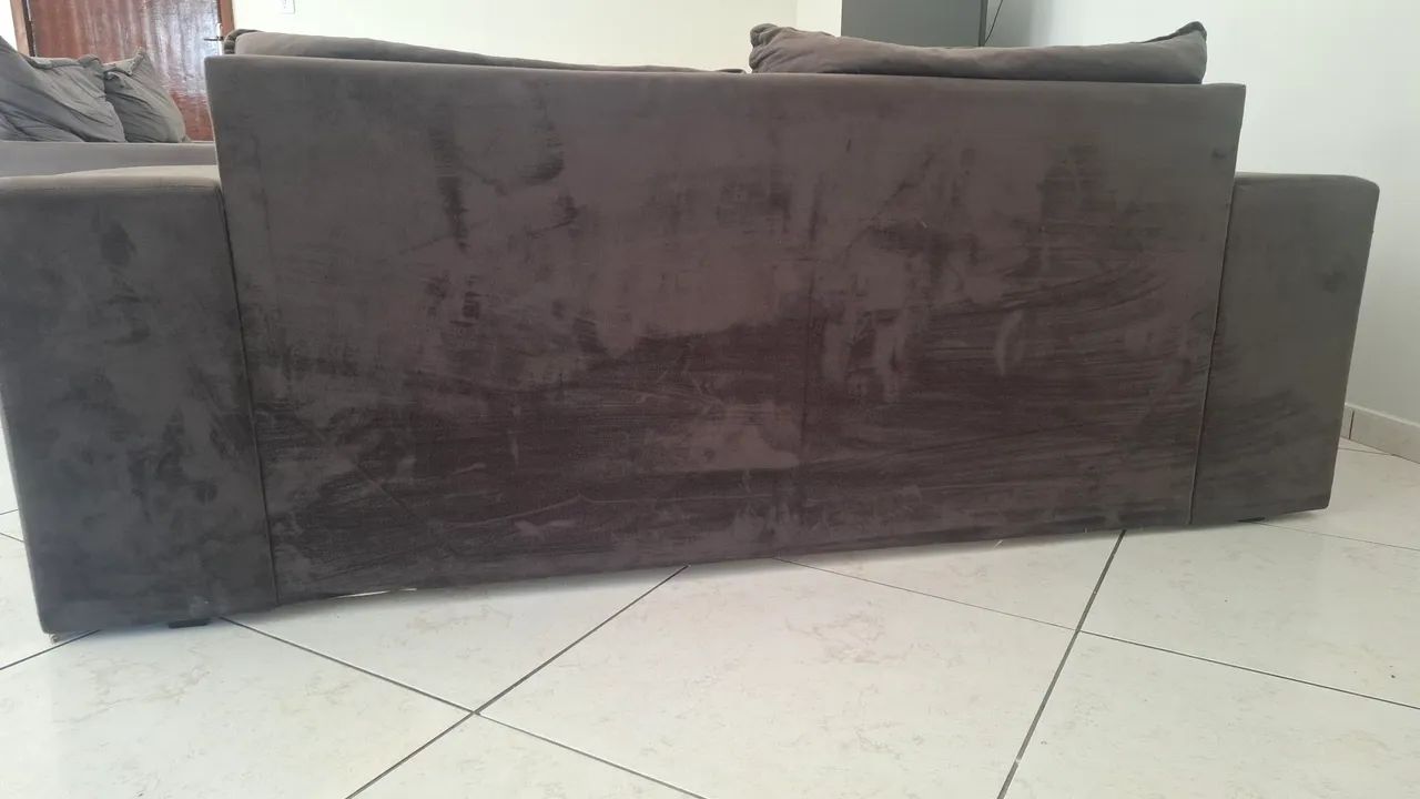 Sofa cinza 2 metros retrátil  - Foto 3