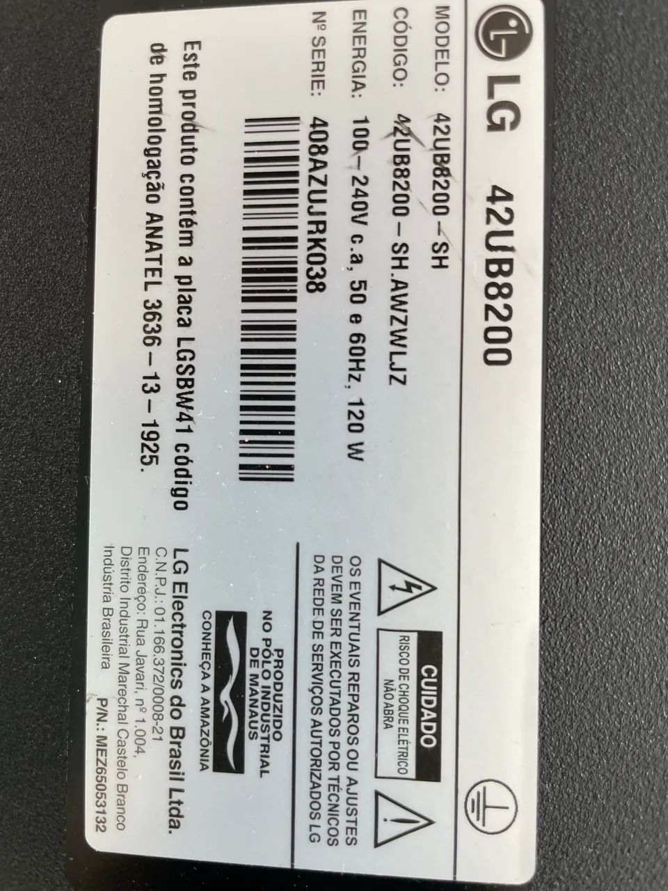 Peças TV 42 Polegadas LG 42UB8200