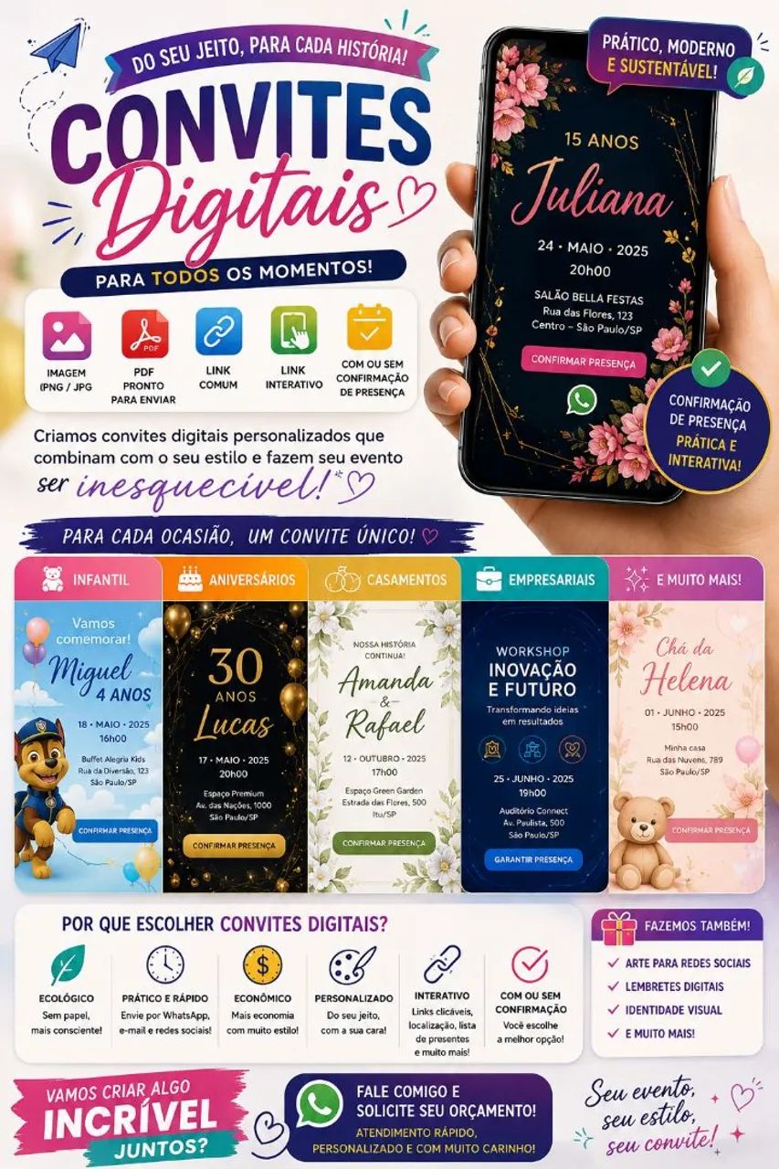 CONVITES DIGITAIS PERSONALIZADOS