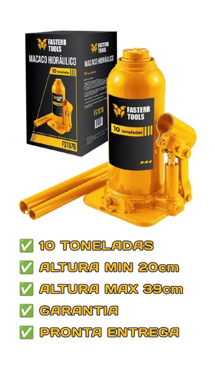MACACO HIDRÁULICO 10 TONELADAS  - FASTER TOOLS - Foto 2