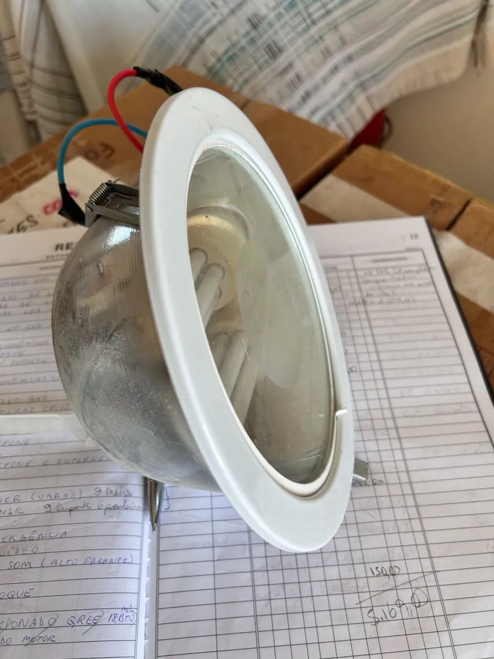Luminária fixa lâmpada embutir 