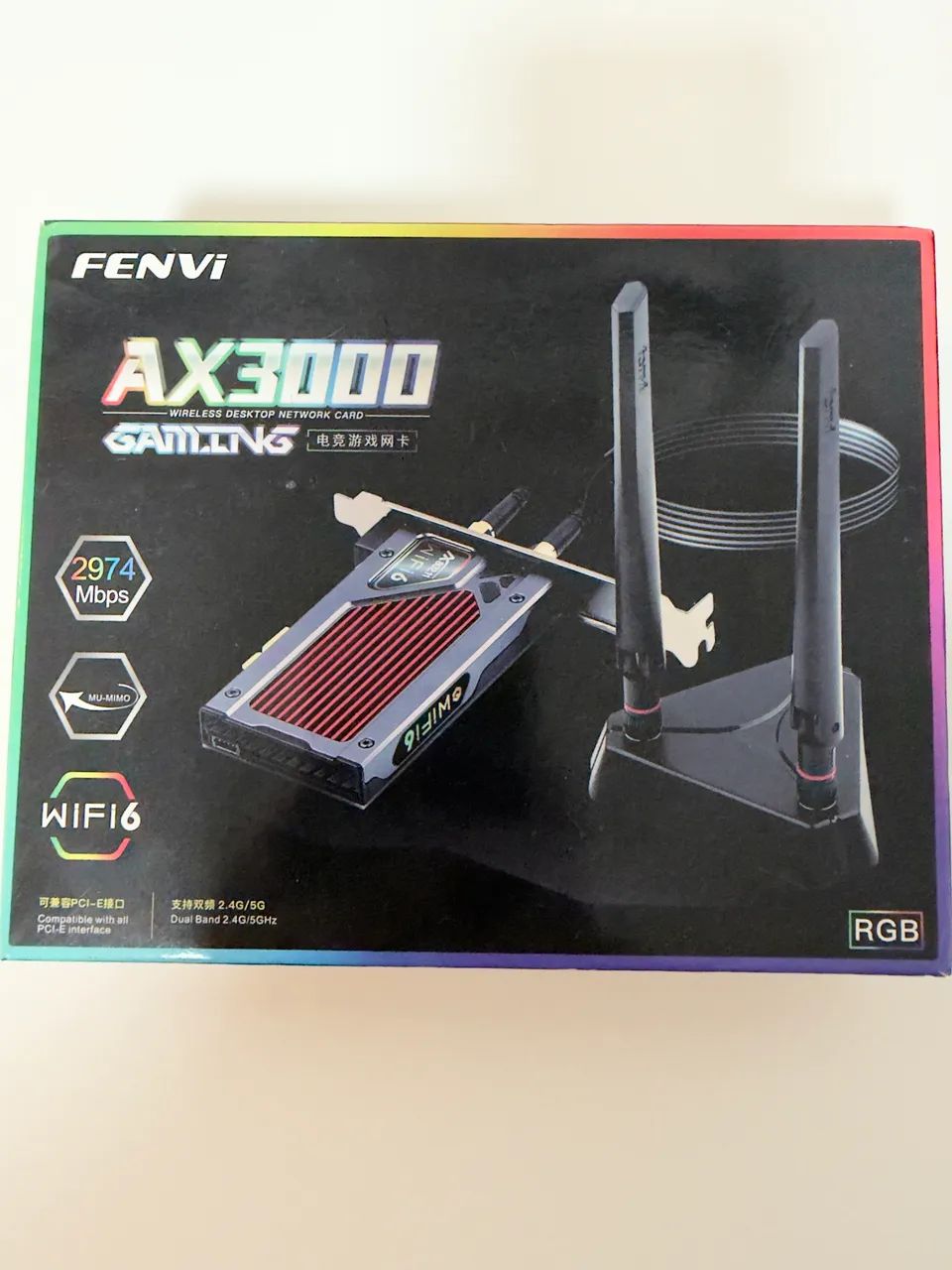 Placa de Rede Wifi 6 / Bt 5 - Fenvi AX3000 Gaming