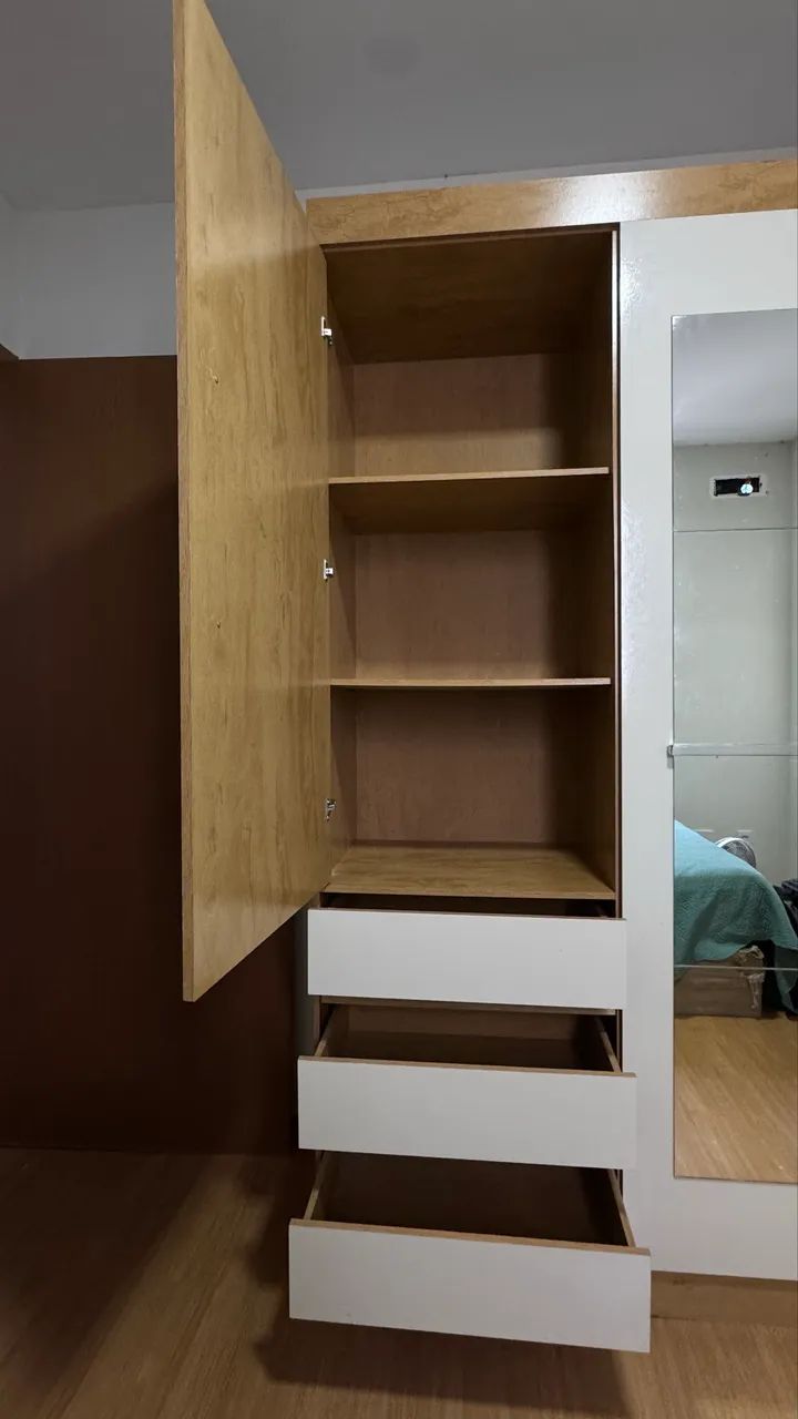 GUARDA-ROUPA 6 PORTAS COM ESPELHOS - EXCELENTE ESTADO - Foto 4