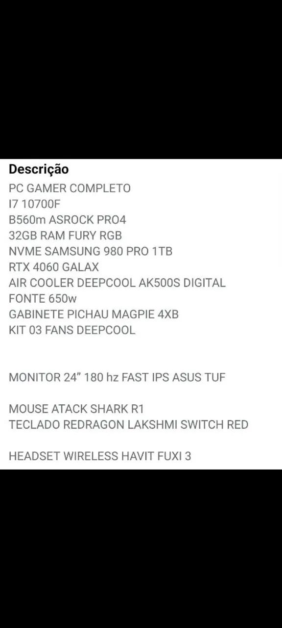 Pc gamer já com mesa - Foto 2