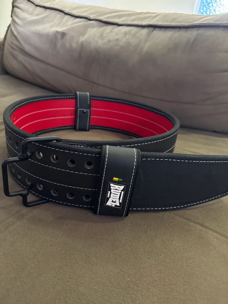 Cinto de Musculação Profissional - Couro Reforçado 