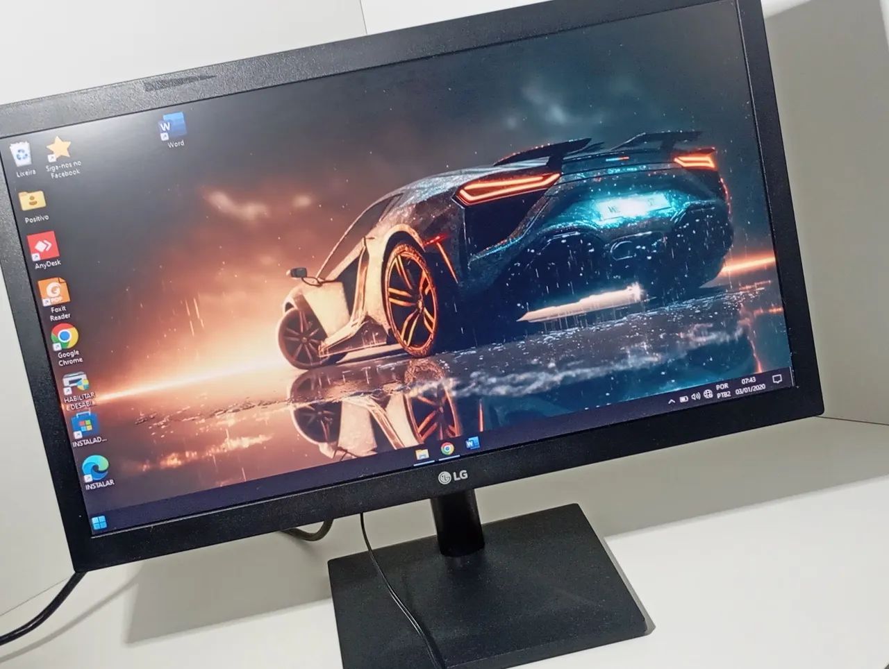Monitor LG 20 Polegadas, Led, Ultra Fino Imagem Perfeita Alto Brilho, Cabos e Fonte. - Foto 2