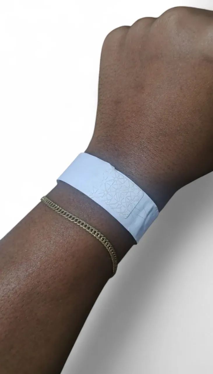 Kit 45 Pulseiras de Identificação para Eventos - Brancas com Lacre