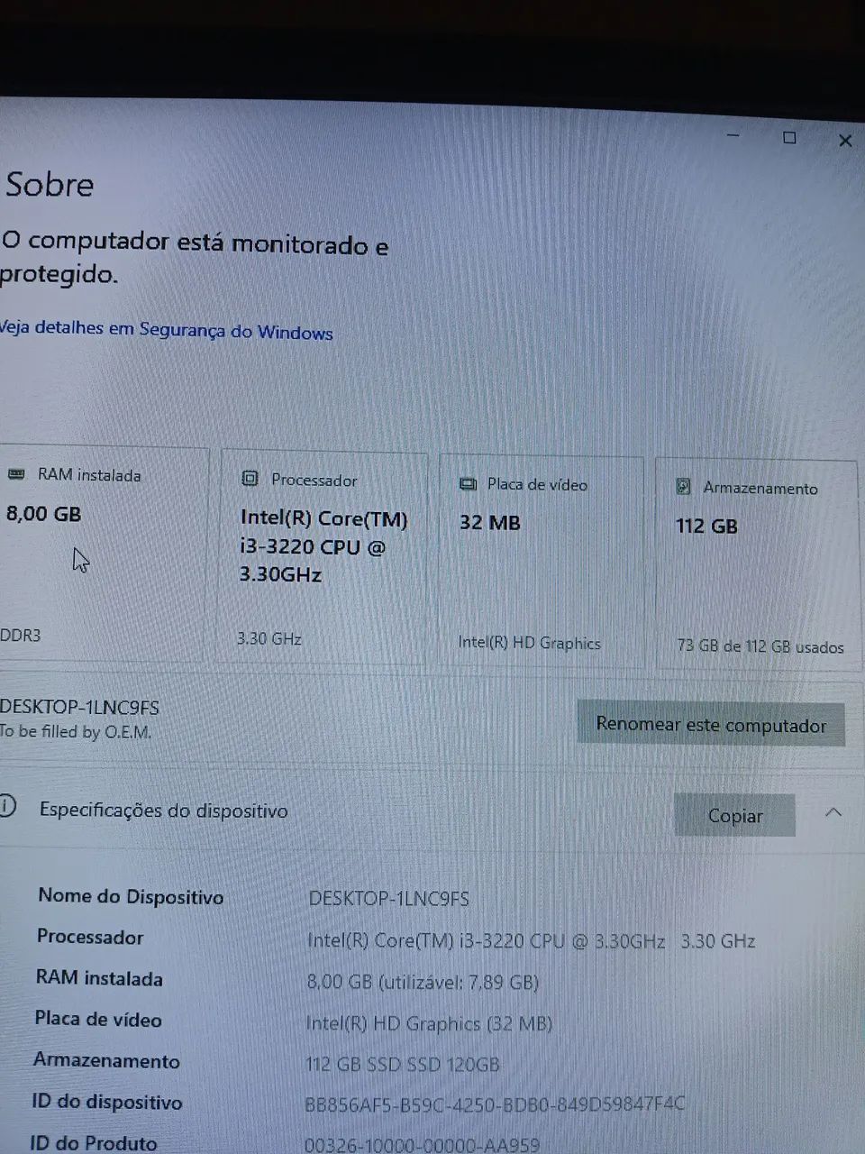 CPU core i3 8gb 120gb SSD  - Foto 3