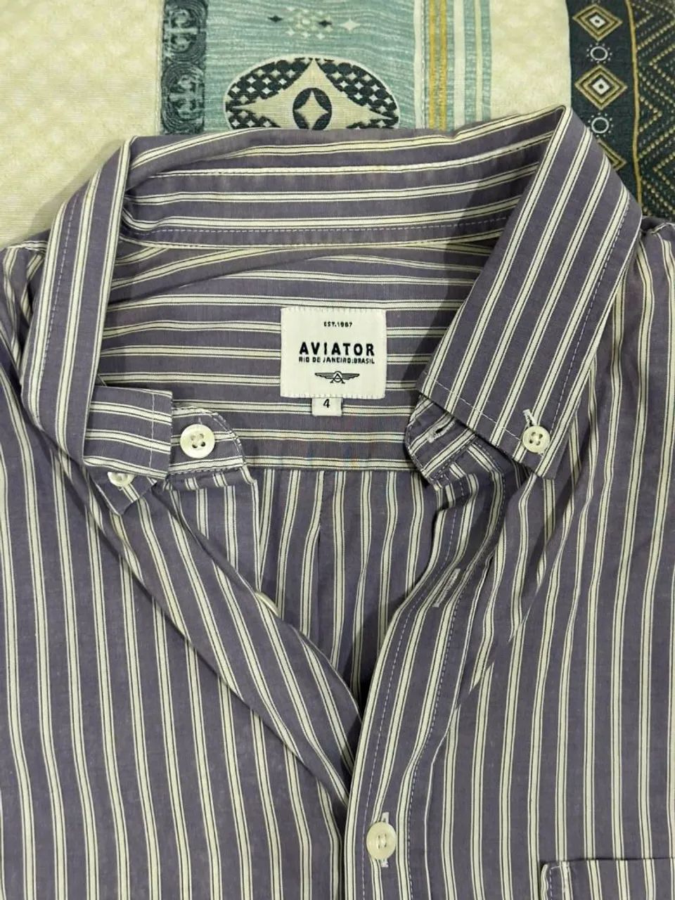 CAMISA SOCIAL LISTRADA | MARCA AVIATOR - Foto 3