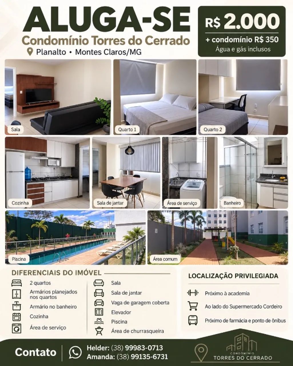 Apartamento em Montes Claros, 2 quartos