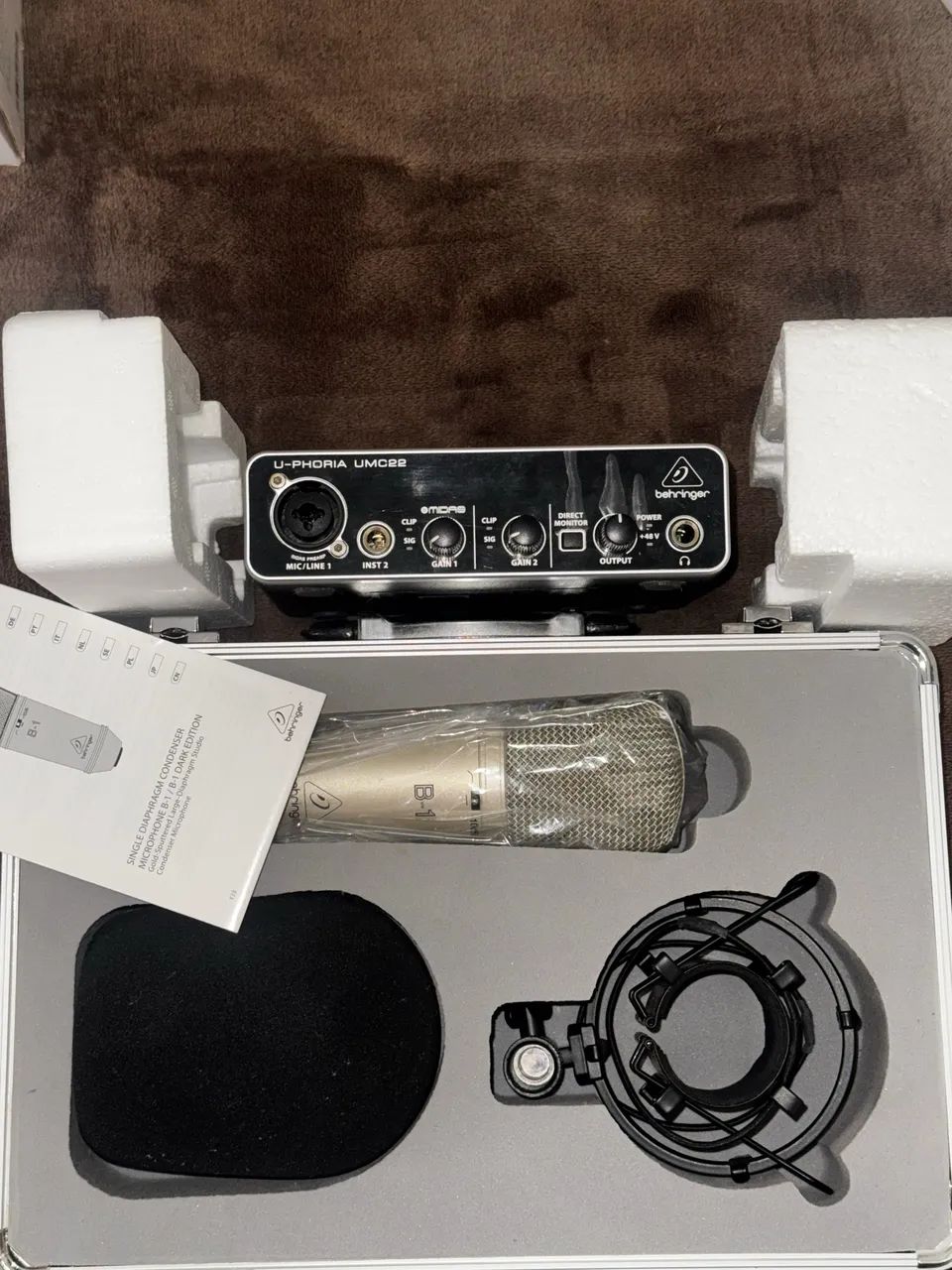 MICROFONE PROFISSIONAL + PLACA DE AUDIO