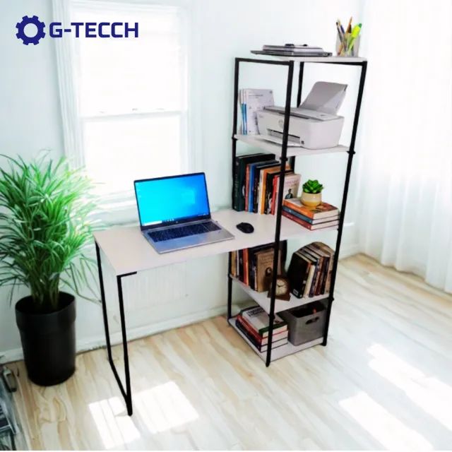 Mesa de Escritório Industrial NOVA com Estante Multiuso para Computador Notebook de Estudo - Foto 2