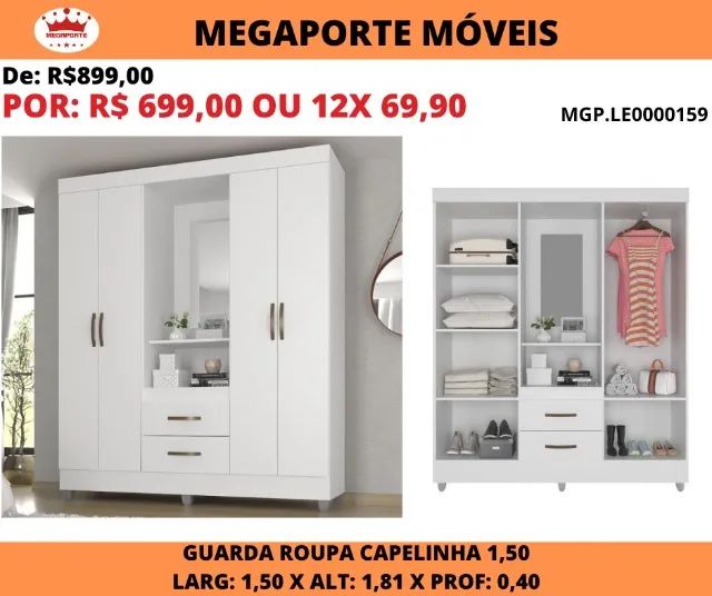 GUARDA ROUPA SOLT 4 PORTAS  - Foto 3