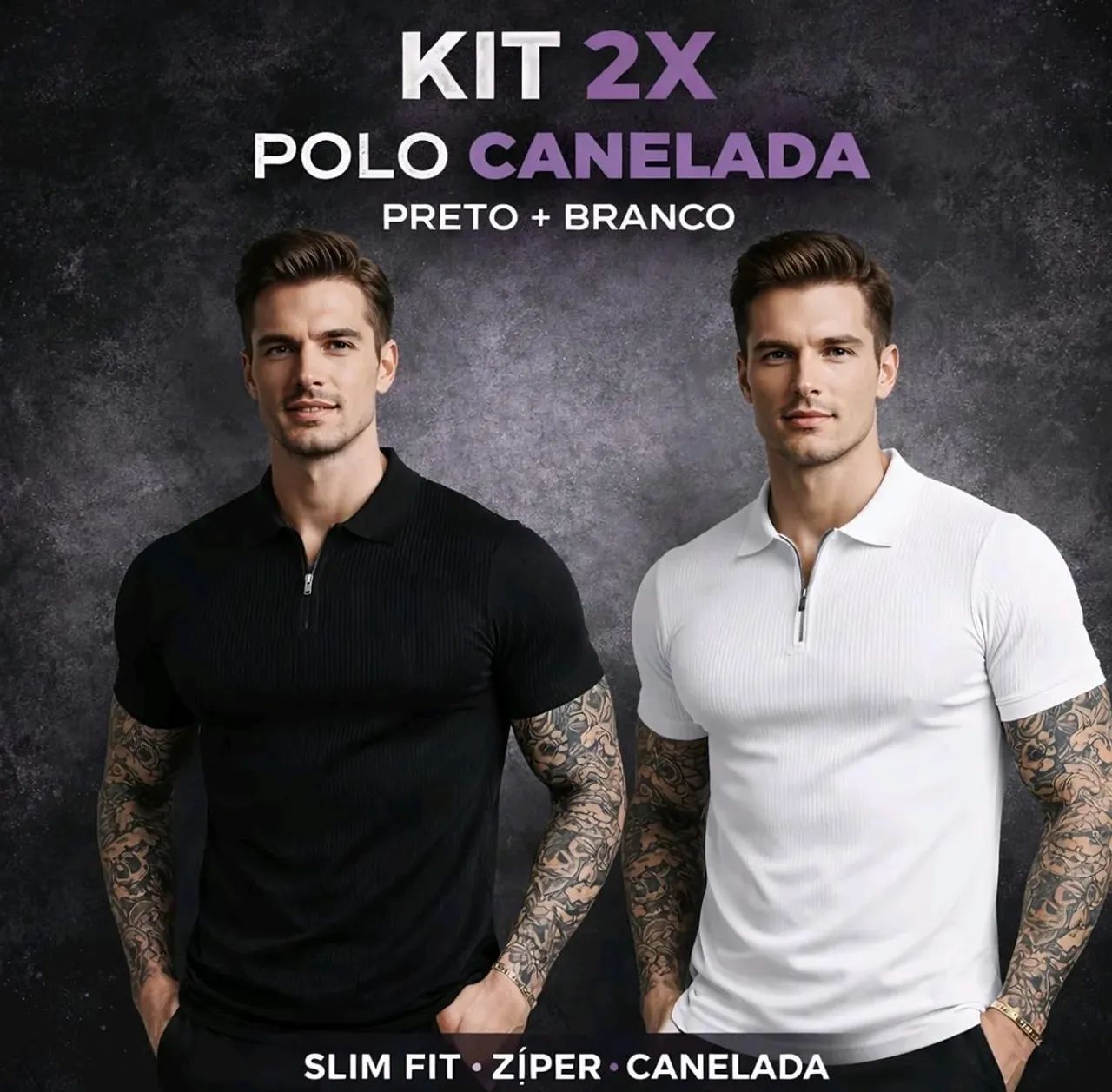 Kit 2 Camisas polos canelada (pronta entrega)