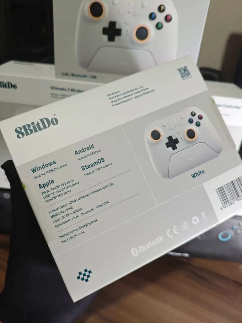 Controle 8bitdo Ultimate 2 TMR Wireless Branco Com Dock RGB PC e Android - Foto 3