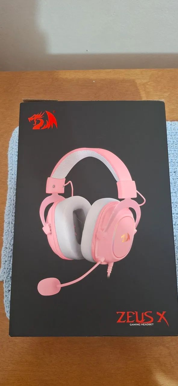 headset zeus x redragon rosa - Foto 2