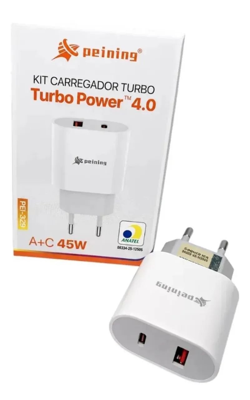 Carregador Duplo Usb+usb-c 45w Compativel iPhone Android Branco - Foto 5