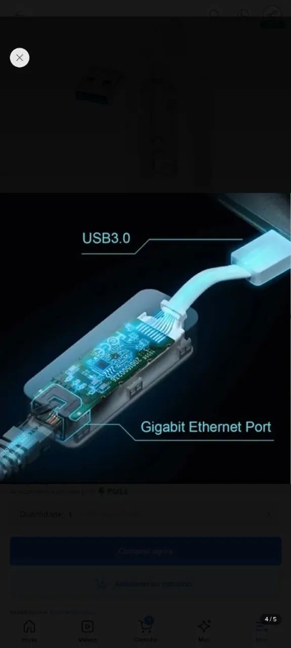 Adaptador Rede Ethernet Gigabit Usb 3.0 Lan Tp Link Ue300 - Foto 2
