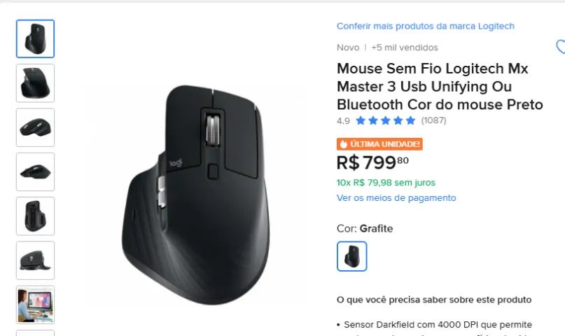 Mouse Logitech MX Master 3 Novo - Foto 3
