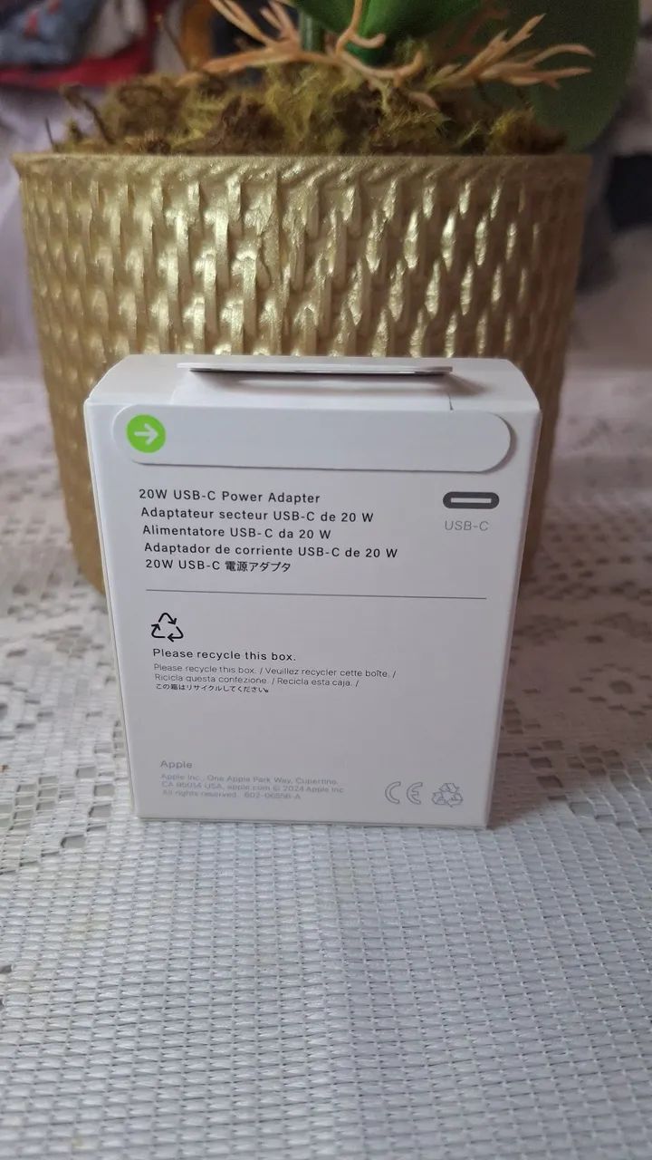Carregador Fonte USB-c de 20w iPhone Apple Original Branco - Foto 4