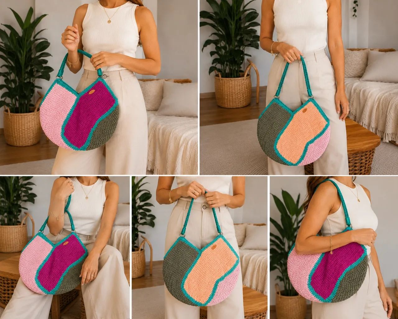 Bolsa De Crochê Artesanal - Foto 3
