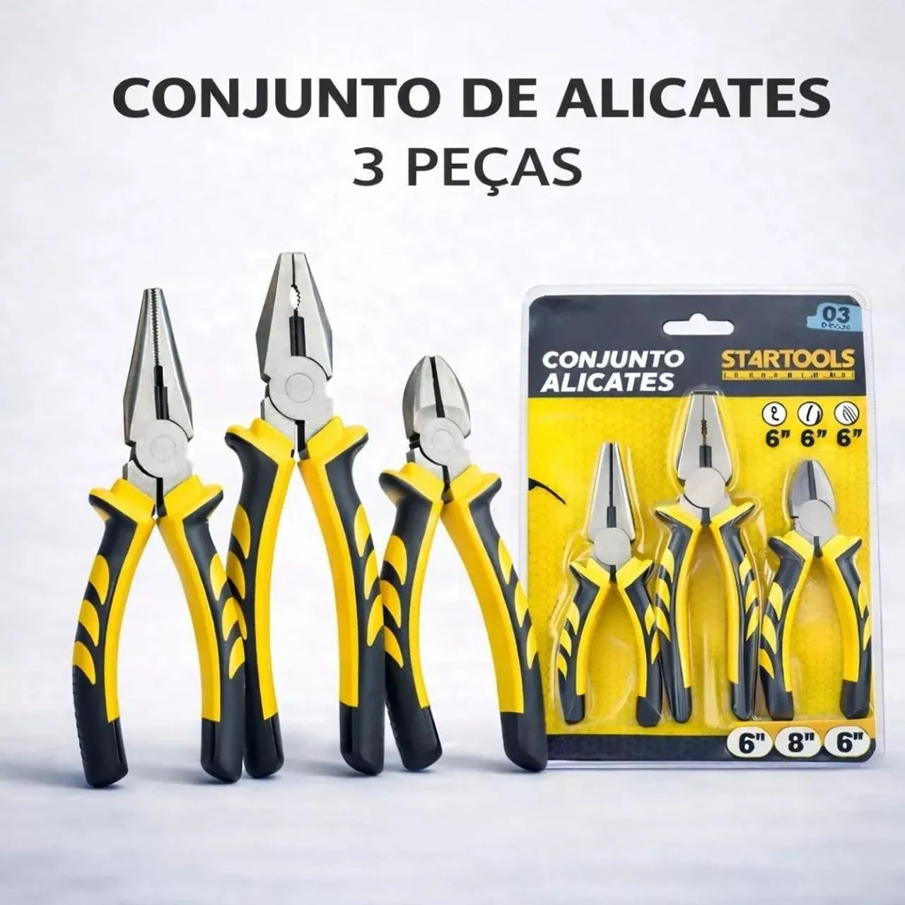 Kit 3 Alicates 6? Aço Forjado Corte Universal e Bico Profissional - Foto 4