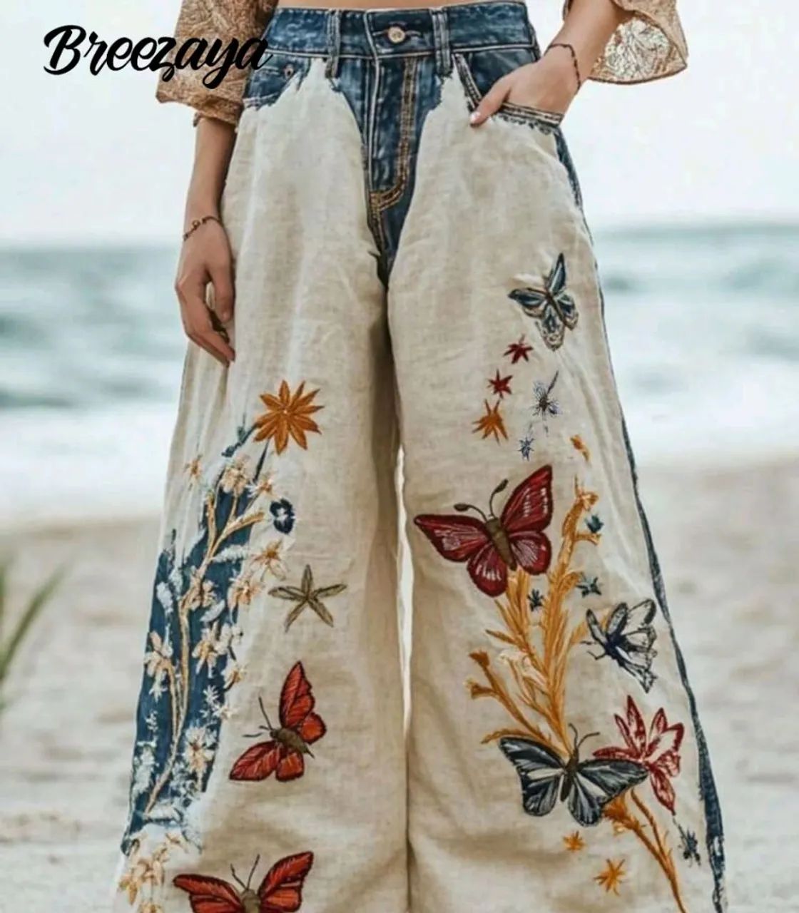 Pantalona floral borboletas gg 