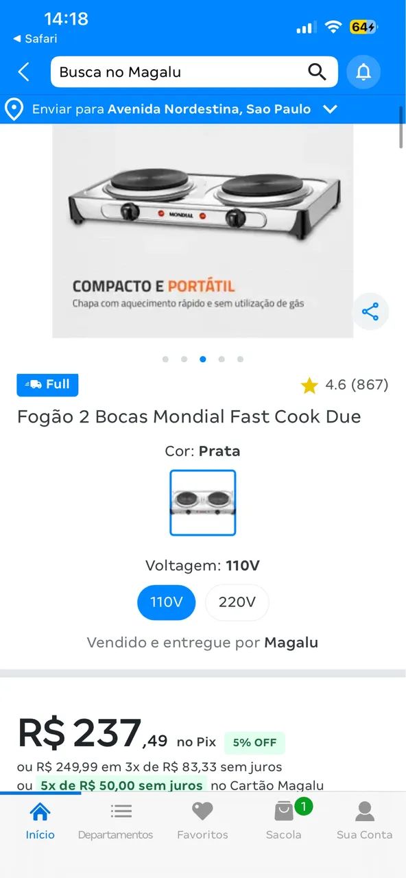 Fogão indução elétrico - Mondial - Foto 3