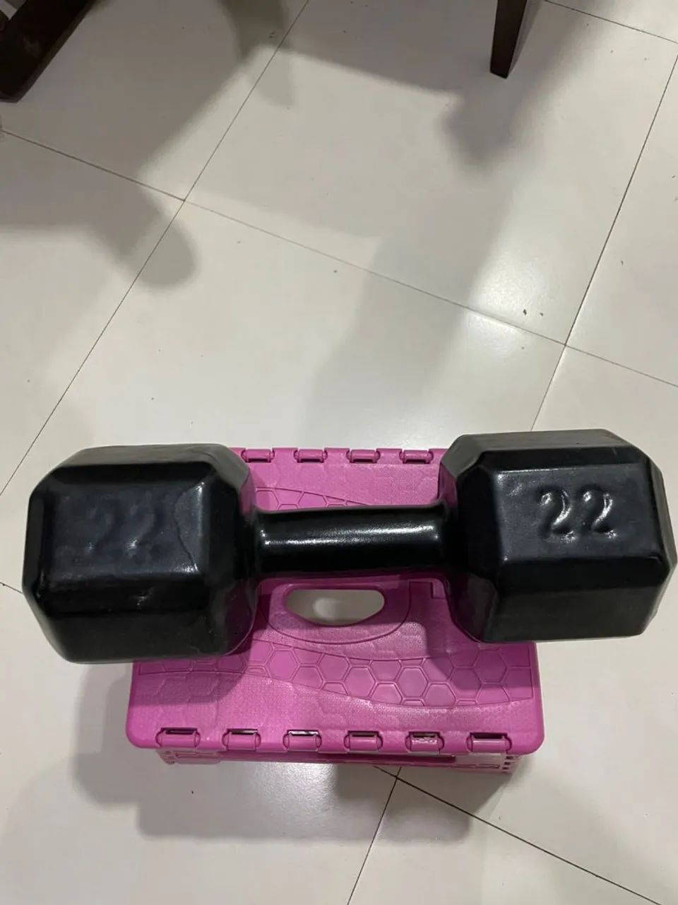 Halter de 22kg emborrachado individual 