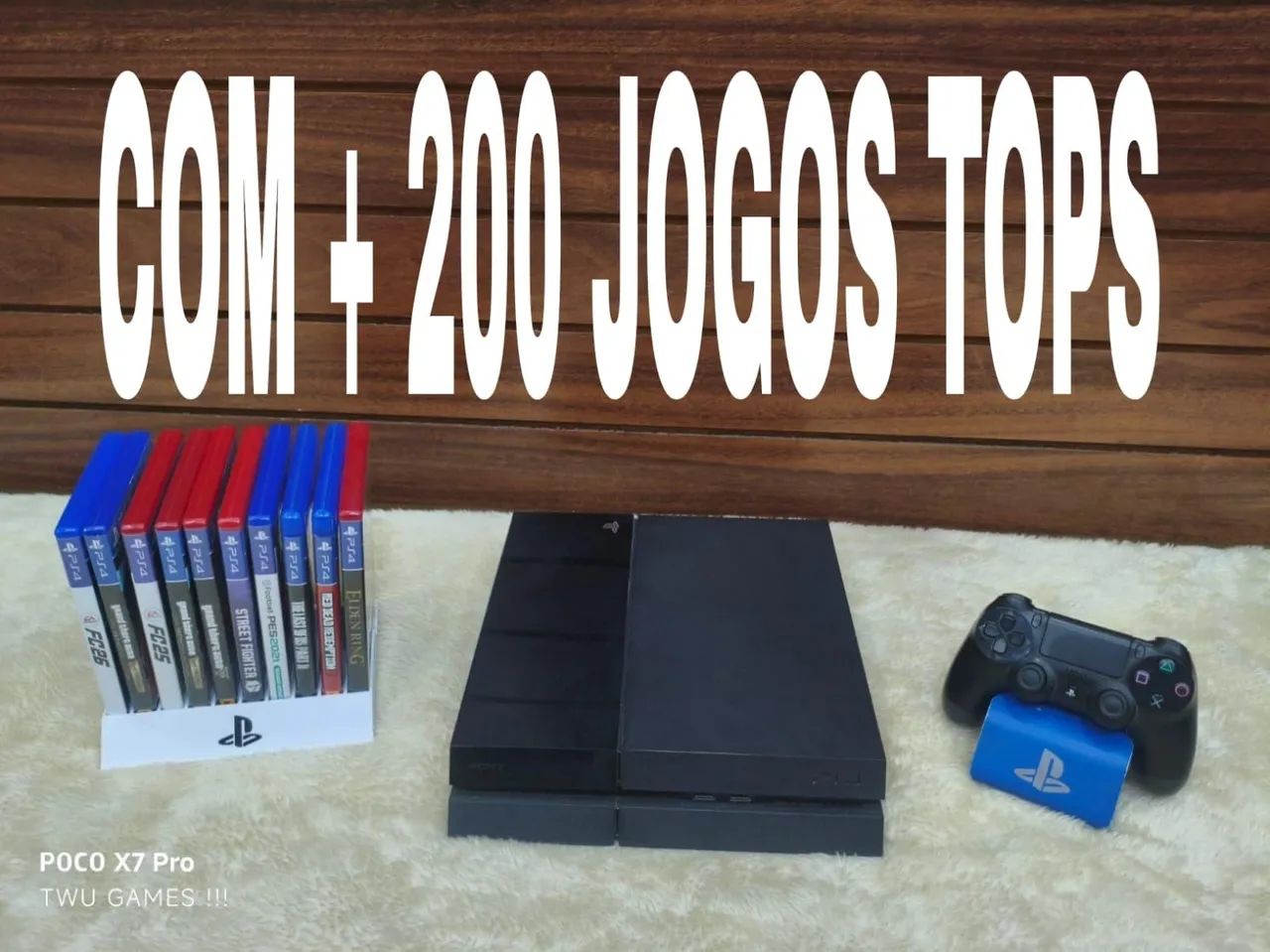 PS4 + 200 jogos tops 