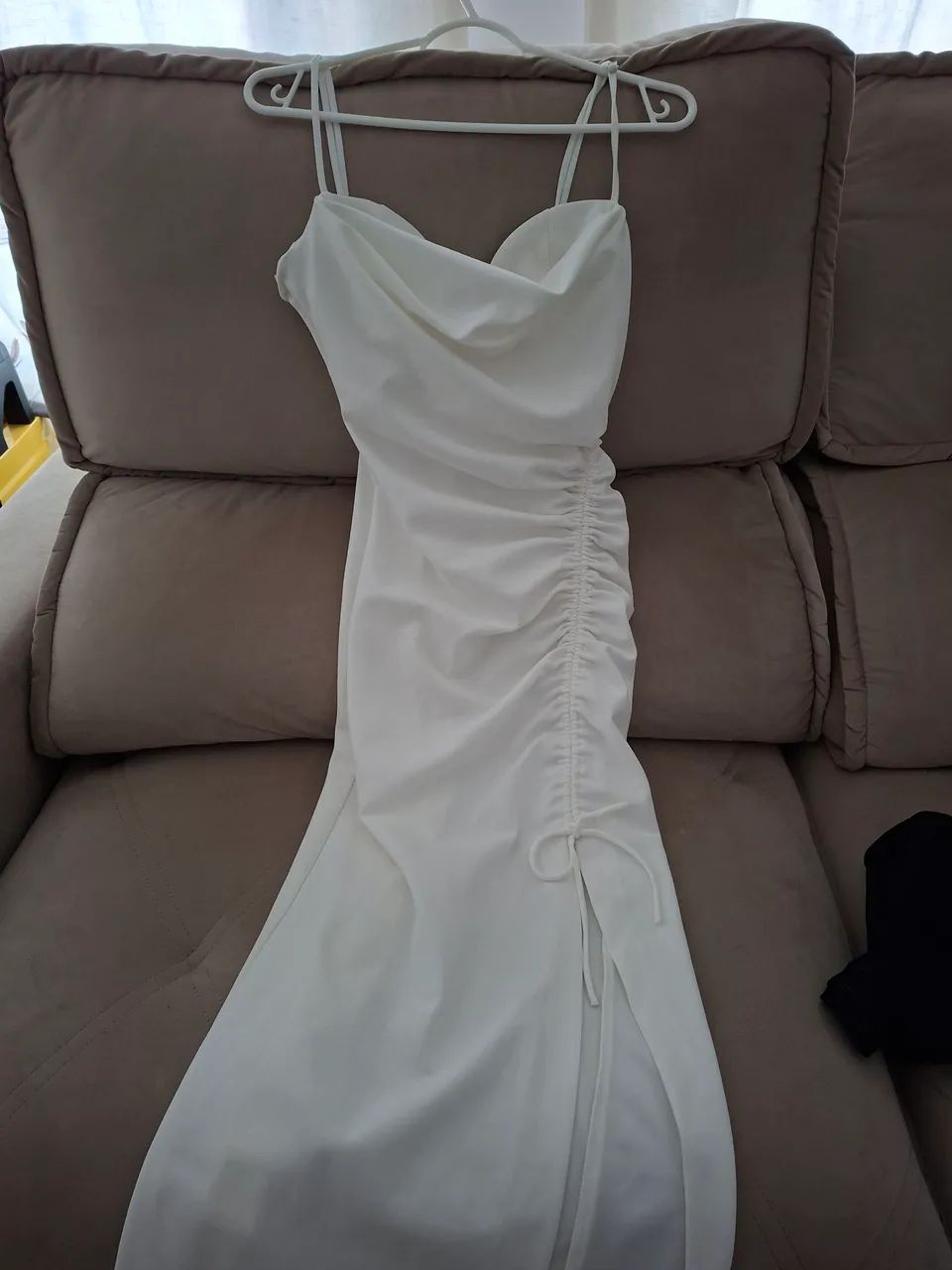 Vestido com fenda Zara branco - Foto 5