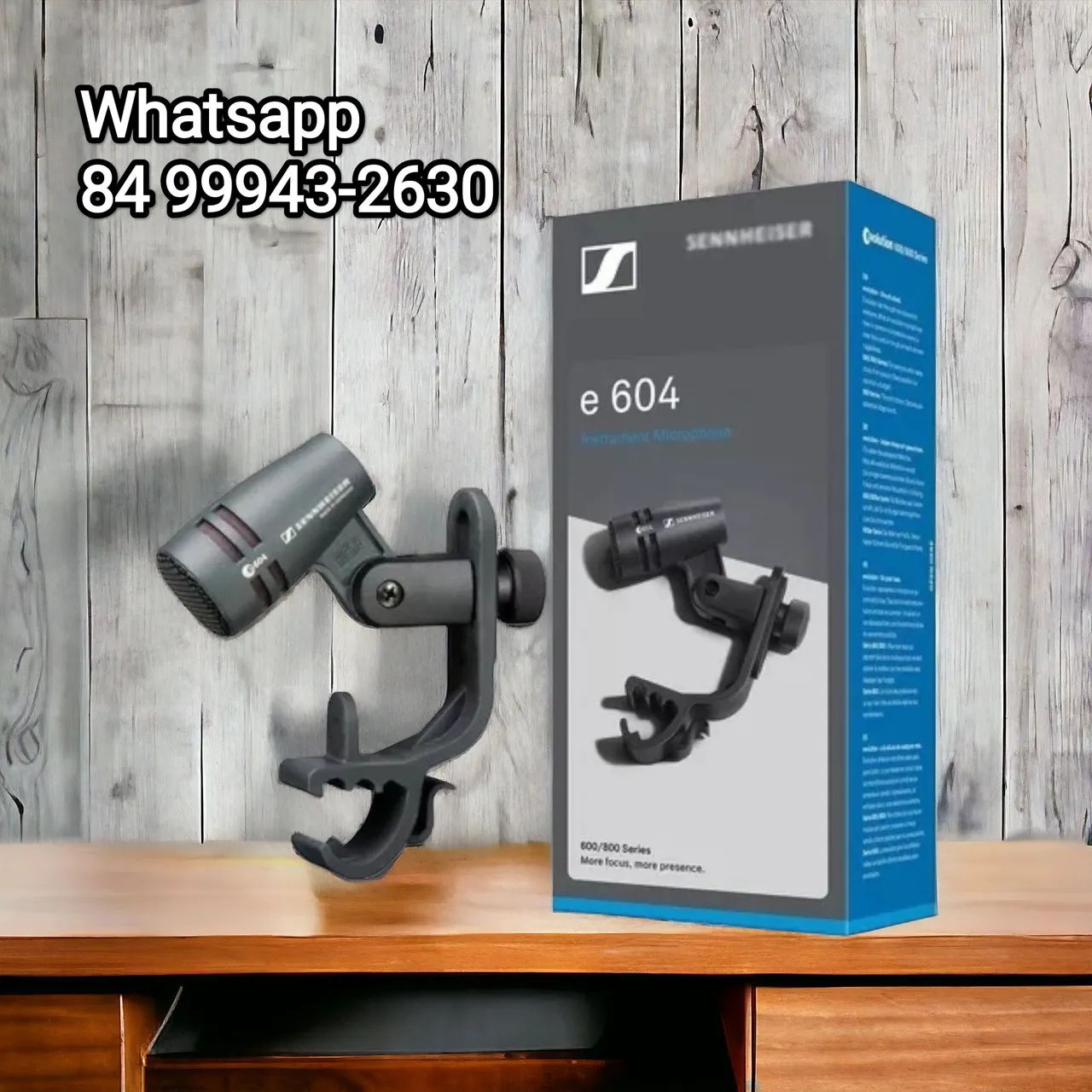 Microfone bateria e percussão E604 Sennheiser c/ garra clamp (novo)